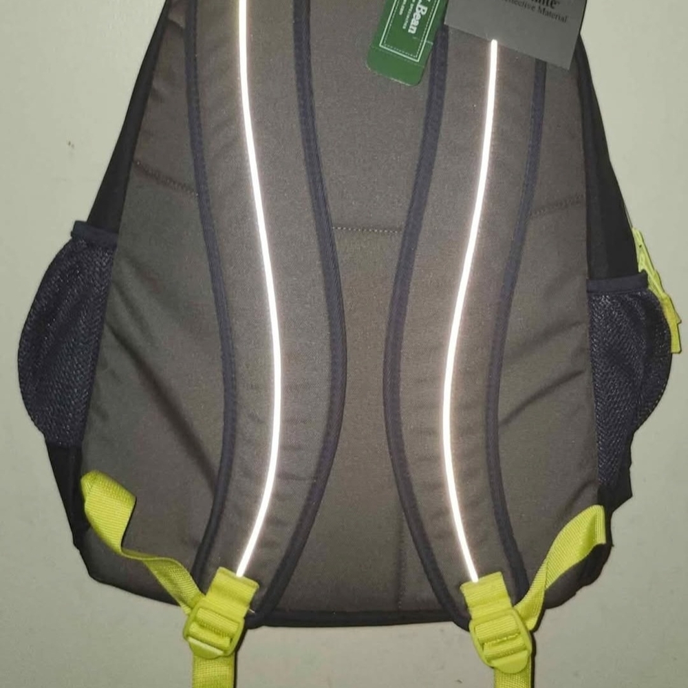 L.L. Bean Black Backpack with Yellow Accents For Unisex